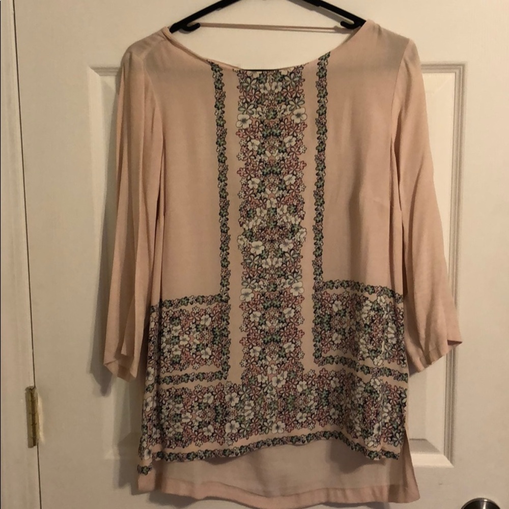 Lauren Conrad pink floral blouse